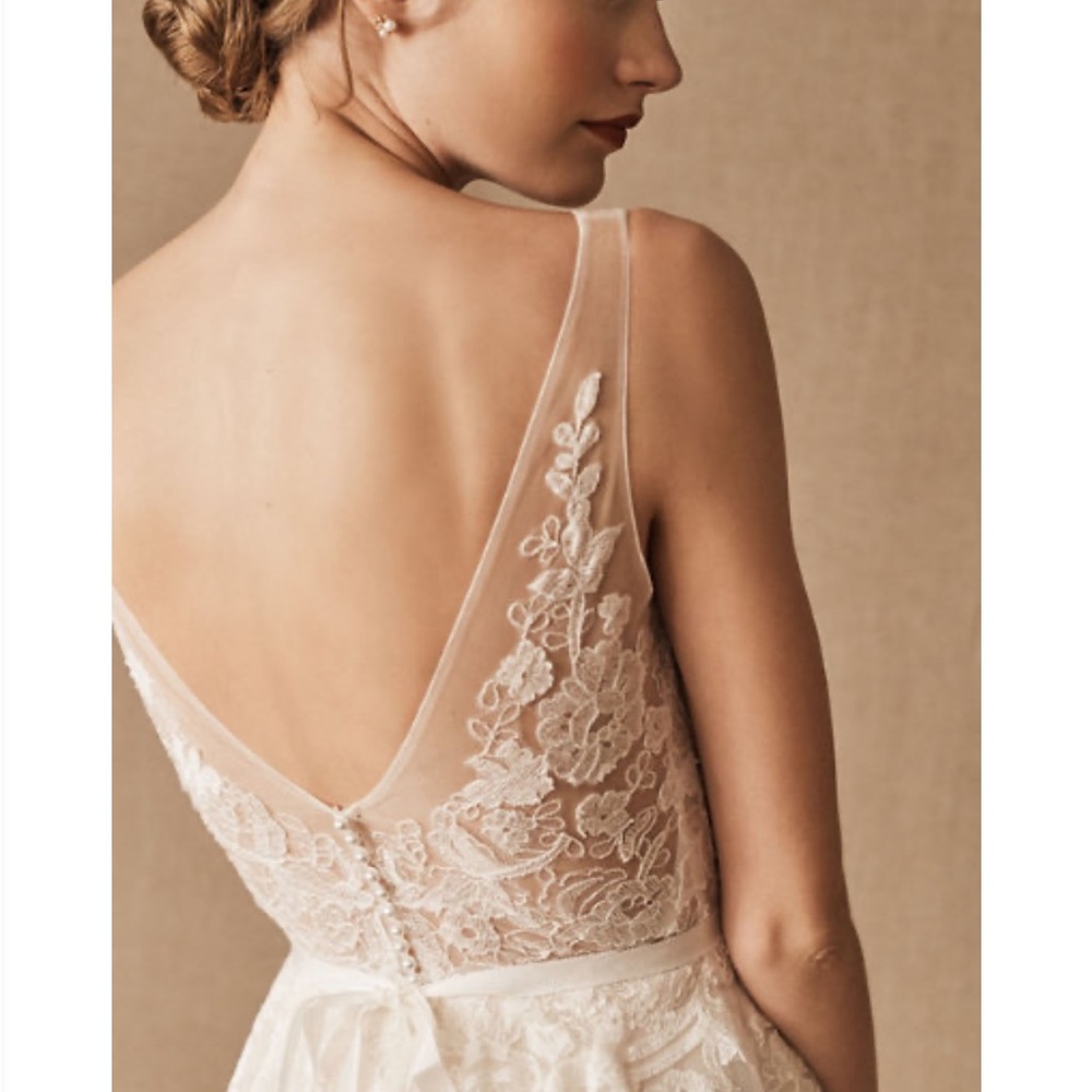 BHLDN Willowby Waters Reagan Lace and Tulle Wedding Gown - Blush - Picture 6 of 14